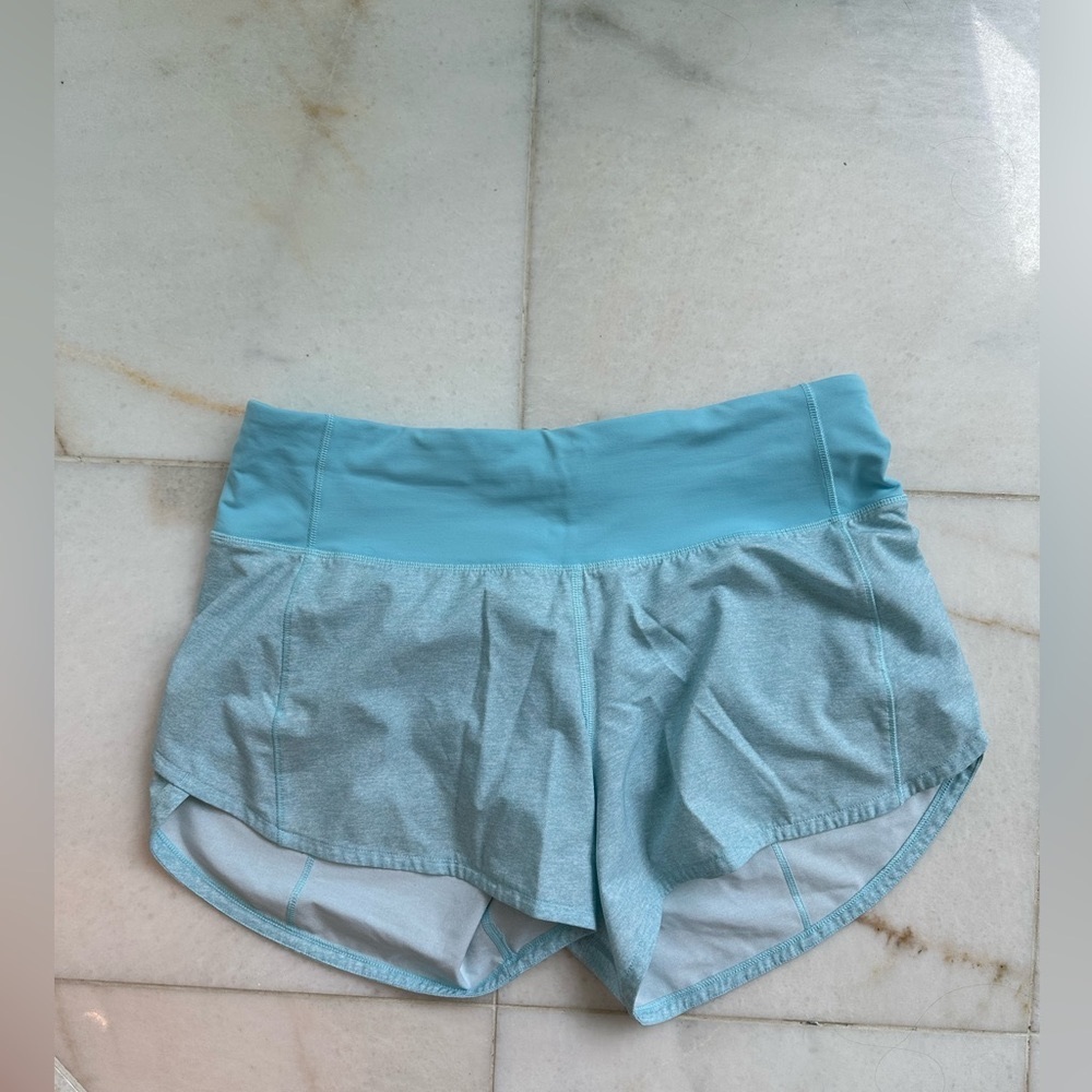 LULULEMON BLUE SPEED UP SHORT HIGH RISE 4 “ NEW